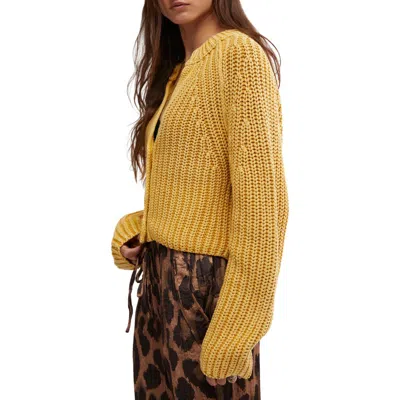 Free People Sweet Nothing Cotton Cardigan In Golden Eyes
