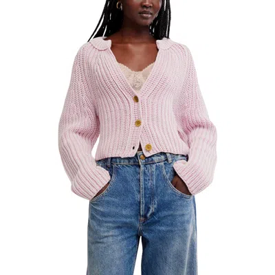 Free People Sweet Nothing Cotton Cardigan In Pink