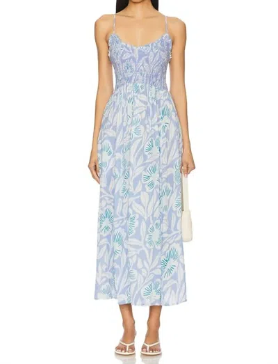Free People Sweet Nothings Floral Print Sleeveless Maxi Sundress In Blue Vista Combo