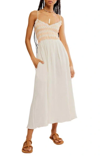 Free People Sweet Nothings Cotton Gauze Maxi Sundress In Neutral