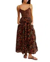 Free People Sweet Nothings Floral Print Sleeveless Maxi Sundress In Brown Patina Combo