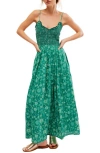 Free People Sweet Nothings Floral Print Sleeveless Maxi Sundress In Forest Combo