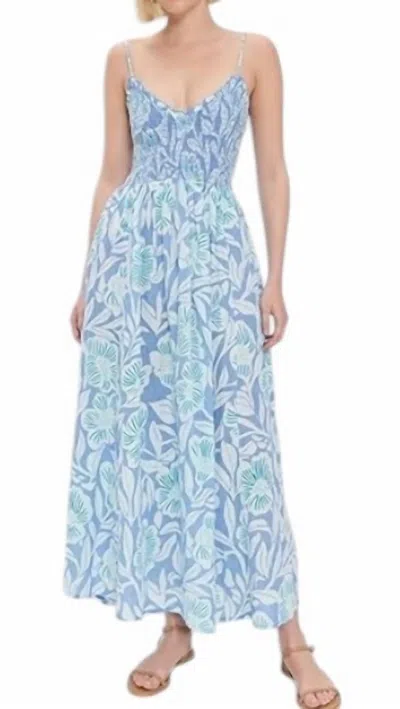 Free People Sweet Nothings Floral Print Sleeveless Maxi Sundress In Blue Vista Combo