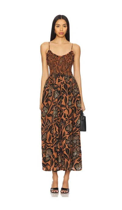 Free People Sweet Nothings Midi Dress In Rust