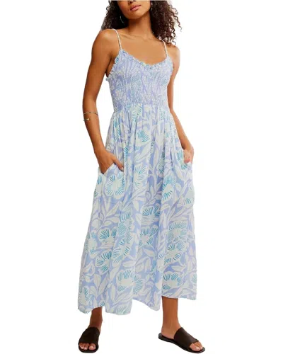 Free People Sweet Nothings Floral Print Sleeveless Maxi Sundress In Blue Vista Combo