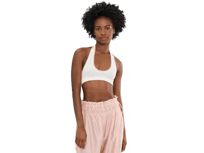 Free People Sweet Point Seamless Halt Women's Bra White Alyssum Combo: Md-lg (women's 8-12) In Multi