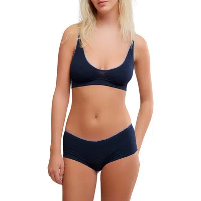 Free People Sweet Point Seamless Low Rise Hipster Panties In Blue
