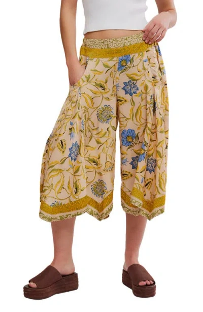 Free People Sweet Reaction Print Crop Swing Pants In Multi