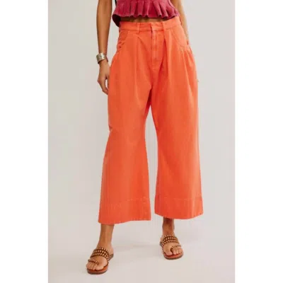 Free People Sweet Talk Chino Pants In Red Mango In Orange