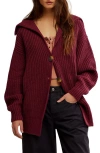 Free People Swim Too Deep Cardigan In Red