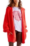 Free People Swim Too Deep Cardigan In Red