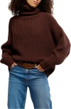 Free People Swim Too Deep Turtleneck Sweater In Brown