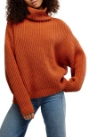 Free People Swim Too Deep Turtleneck Sweater In Brown
