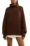 Free People Swim Too Deep Turtleneck Sweater In Brown