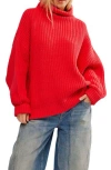 Free People Swim Too Deep Turtleneck Sweater In Heart Eyes