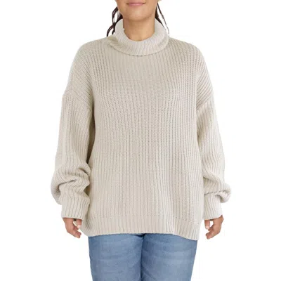 Free People Swim Too Deep Womens Ribbed Trim Turtleneck Sweater