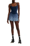 Free People Swing Of Things Print Pleated Minidress In Blue