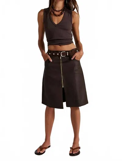 Free People Sycamore Vegan Midi Skirt In Rusty In Brown