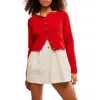 Free People Sydney Shrunken Cardi In Atlas Red In Red