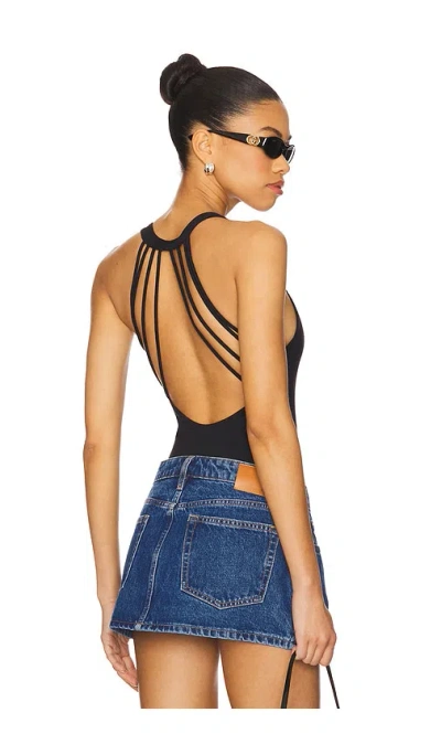 Free People Sydney Halter Bodysuit In Black