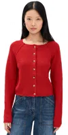 Free People Sydney Shrunken Cardi In Atlas Red In Atlas Red