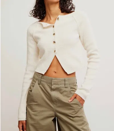 Free People Sydney Shrunken Cardi In Optic White