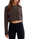 Shop Free People Sydney Shrunken Cardigan In Chocolate
