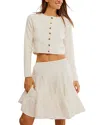 Free People Sydney Shrunken Cardigan In Optic White