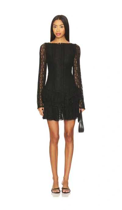 Free People Tabby Lace Mini Dress In Black