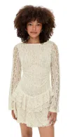 Free People Tabby Lace Mini Dress Tea In White