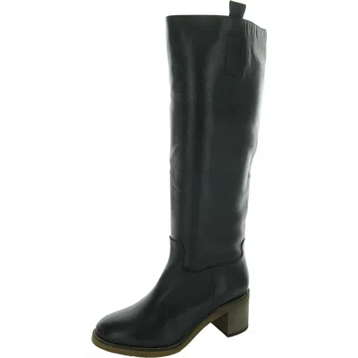 Free People Tabby Womens Solid Leather Knee-high Boots In Black