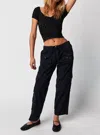 Free People Tahiti Cargo Pants In Black