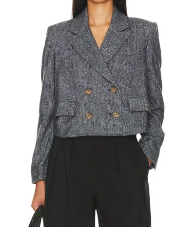 FREE PEOPLE TAILORED HERITAGE BLAZER IN BLUE
