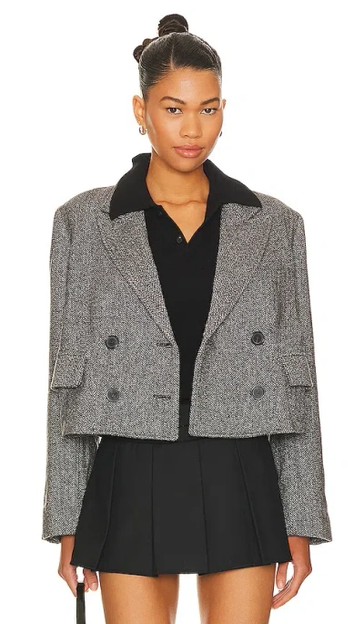Free People Tailored Heritage Jacket In Grey Combo