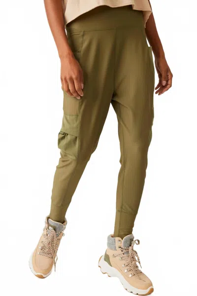 Free People Take A Hike Harem Pants In Seagrass In Green