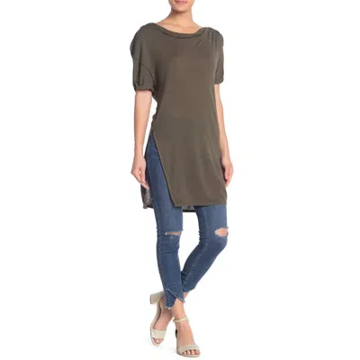 Free People Take It Easy T-shirt In Army In Gray