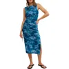 Free People Printed Take Me Away Midi Dress In Indigo Combo