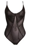 Free People Take My Number Lace & Mesh Bodysuit