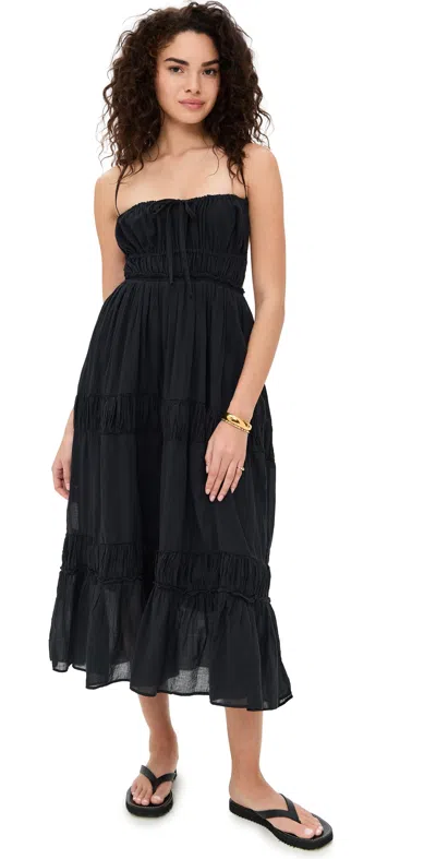 FREE PEOPLE TAKING SIDES MAXI DRESS BLACK