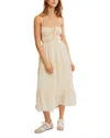 Free People Taking Sides Tiered Cotton Maxi Dress In Wet Plaster