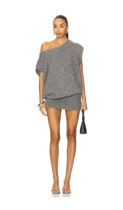 Free People Talia Sweater Mini Dress In Gray
