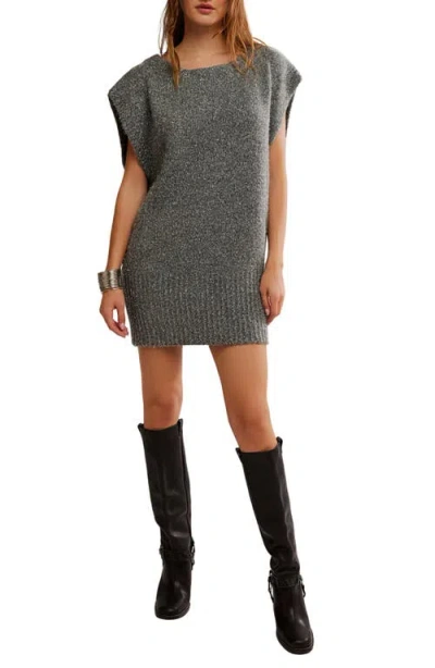 Free People Talia Sweater Minidress In Gray
