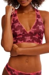 Free People Talk About It Floral Lace Soft Bra In Multi