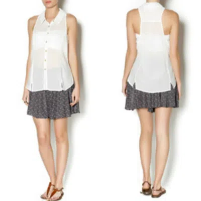 Free People Tank Collar Buttondown In Ivory In Multi