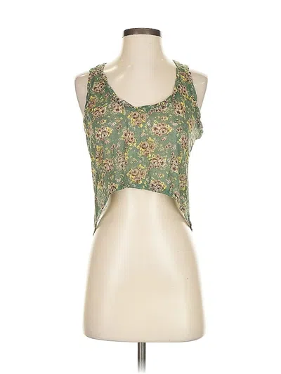 Pre-owned Free People Tank Top Green Halter Neckline Tops