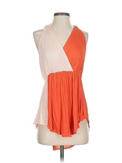 Pre-owned Free People Tank Top Orange Halter Neckline Tops