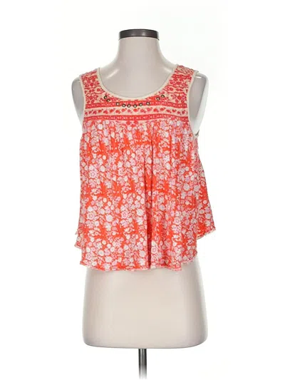Pre-owned Free People Tank Top Orange Strapless Neckline Tops