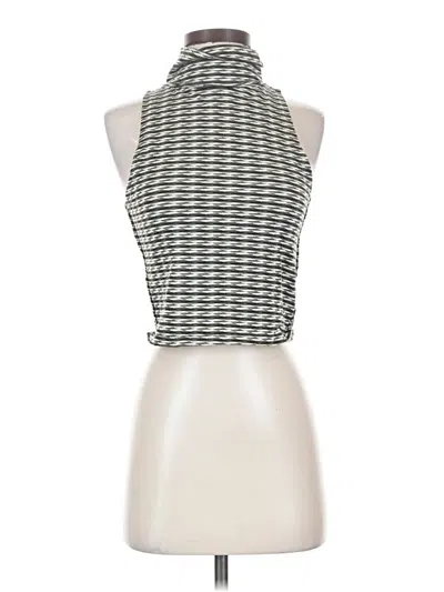 Free People Tank Top Silver Halter Neckline Tops In White
