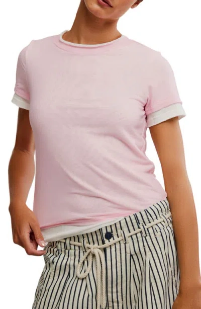 Free People Tasha Layered T-shirt In Ballet Combo