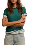 Free People Tasha Short Sleeve Tee In Icy Lake Combo In Multi
